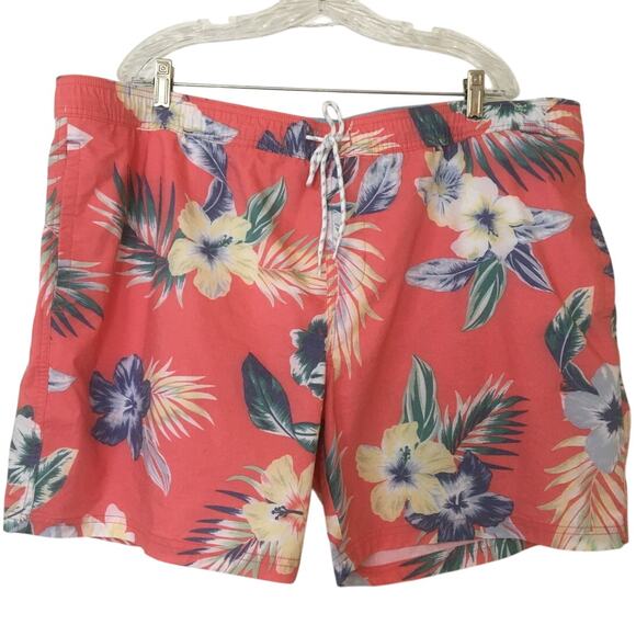 Goodfellow & Co XXL Hawaiian Swim Trunks Water Shorts Elastic Drawstring Waist - Picture 1 of 5